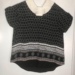 LARRY LEVINE XL Black Women’s SHORT SLEEVE BLOUSE